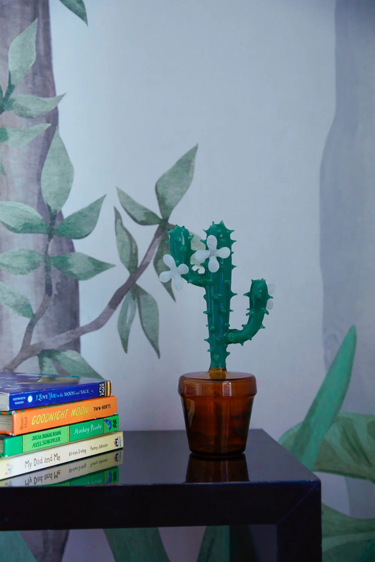 Cactus Handblown Glass Green Decor Item