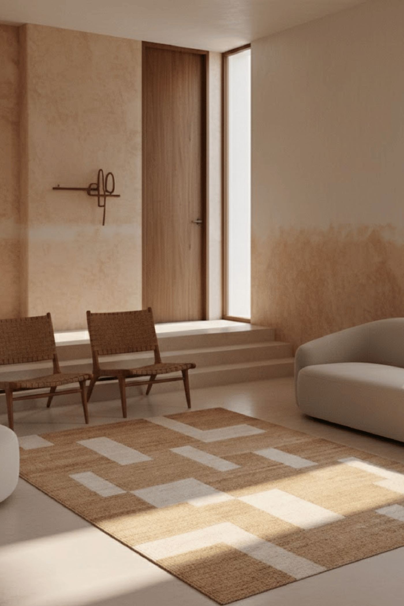 Hemp Handwoven Panja Rug_ Oat Mosaic