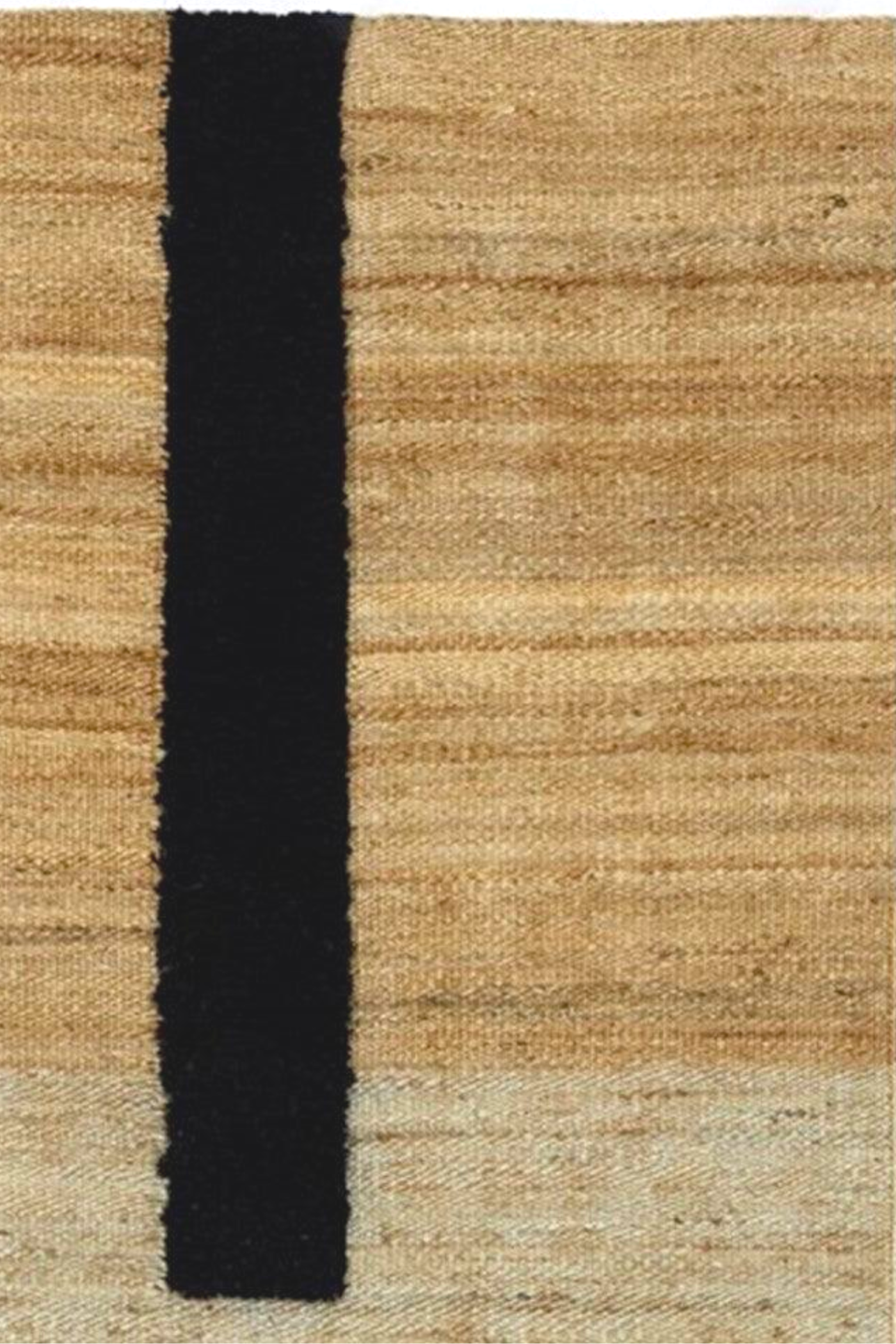 Hemp & Wool Hand knotted Carpet_Linear Natural & Black