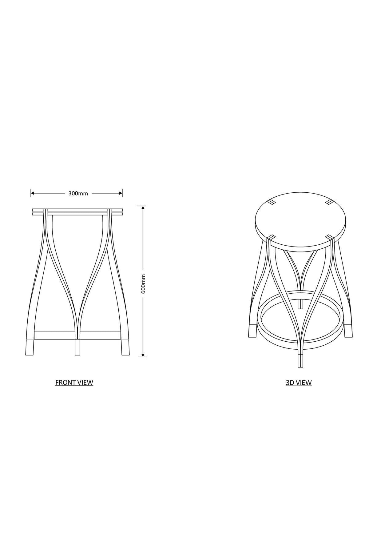 Mianzi Lotus Bamboo Blue Stool (Large)