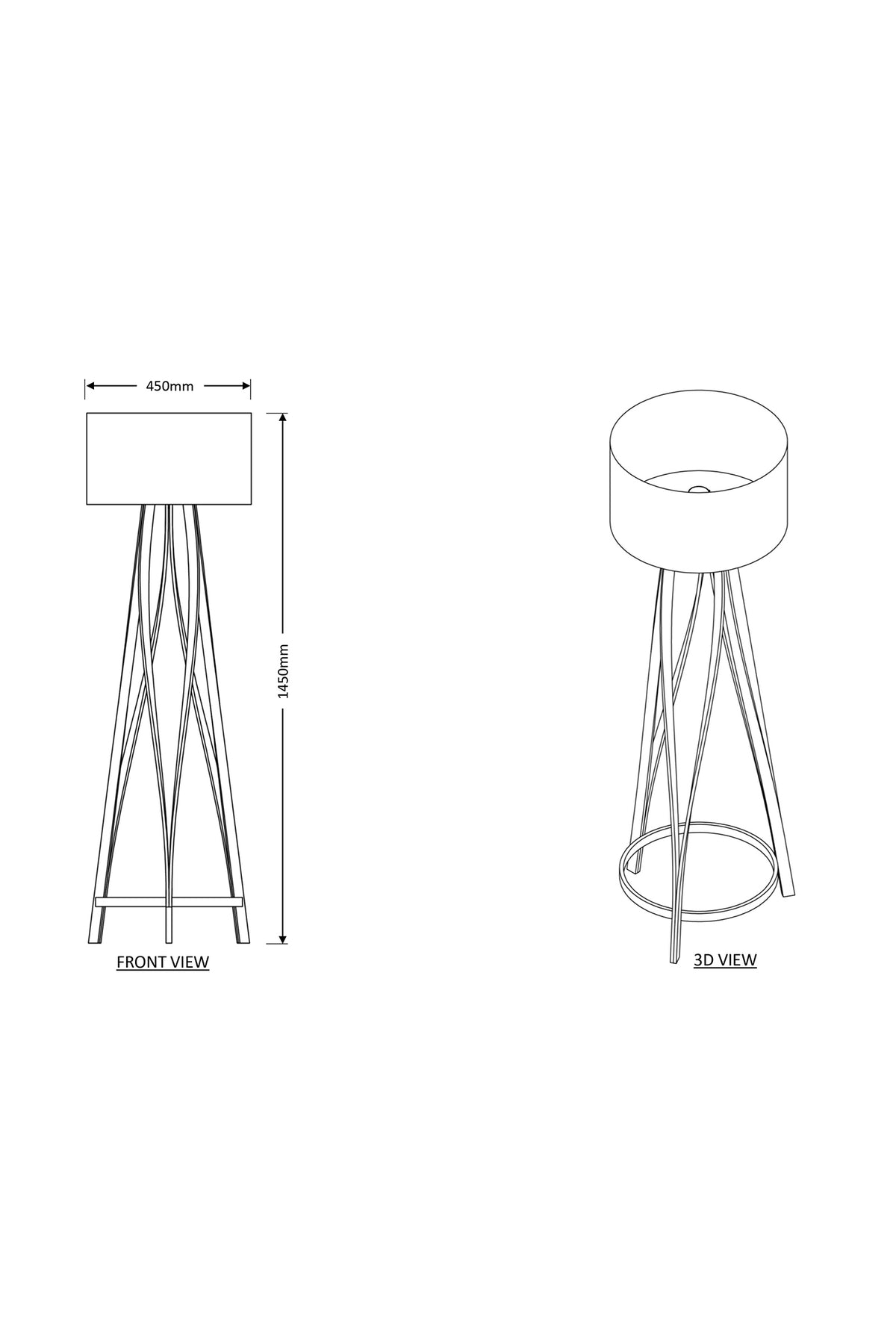 Mianzi Mushroom Floor Bamboo Blue Lamp