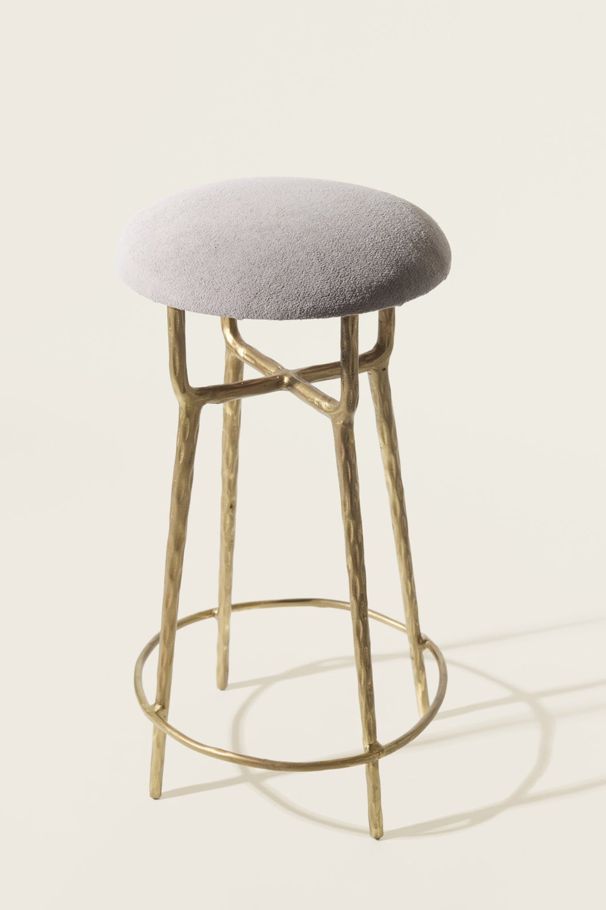 Martini Cast Aluminium Brass Hammered Finish Bar Stool