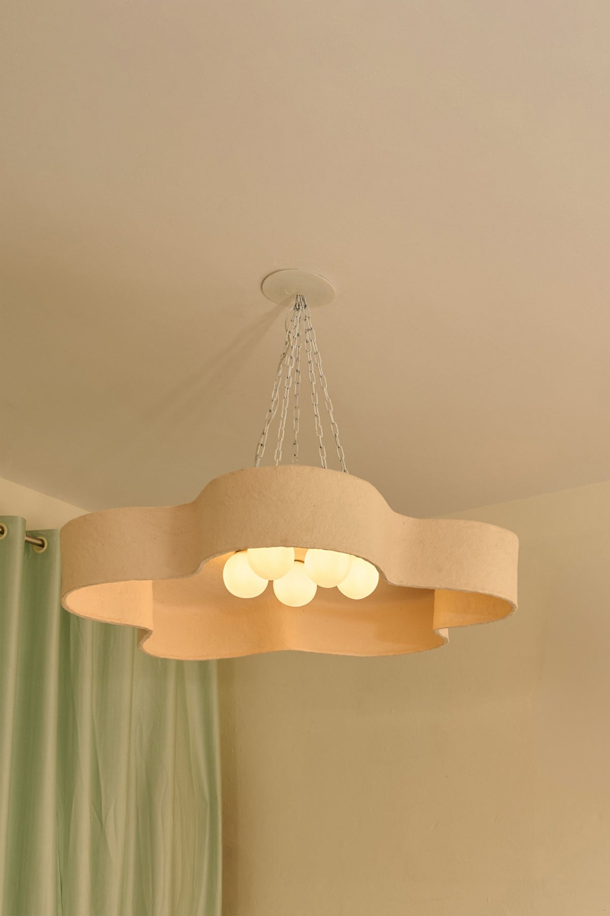 The Blossom Paper Mache & Mild Steel Peach Chandelier