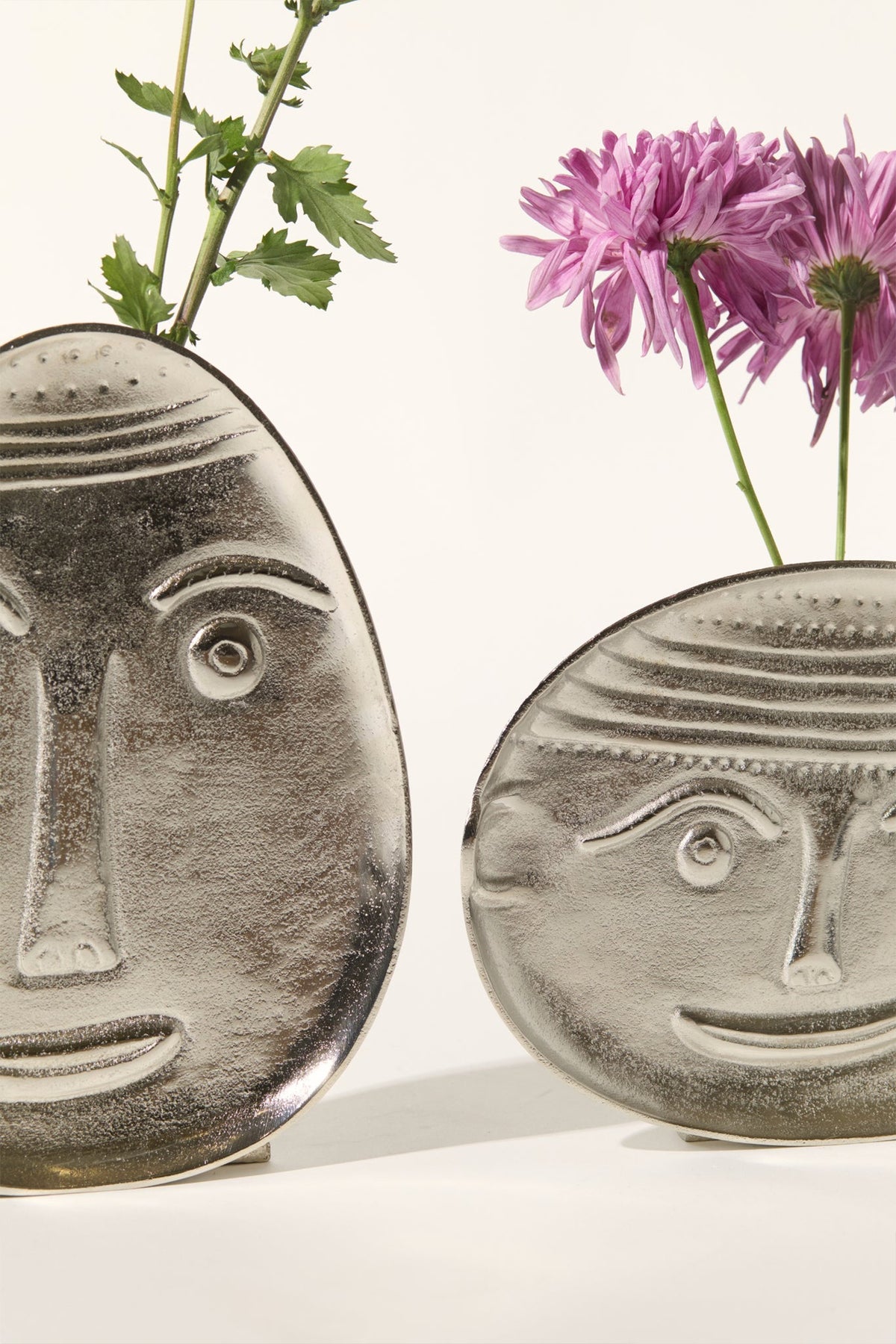 Happy Faces Aluminium Silver Vase