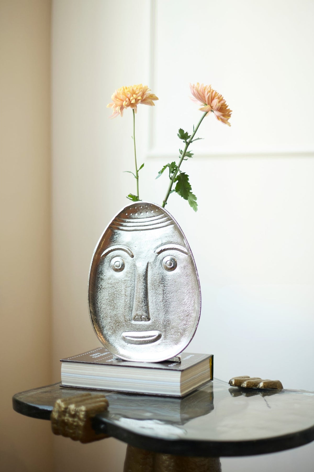 Happy Faces Aluminium Silver Vase