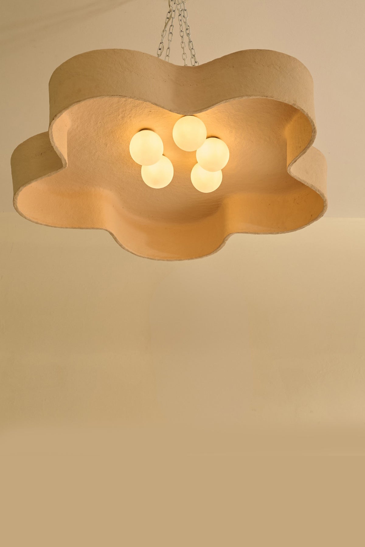 The Blossom Paper Mache & Mild Steel Peach Chandelier
