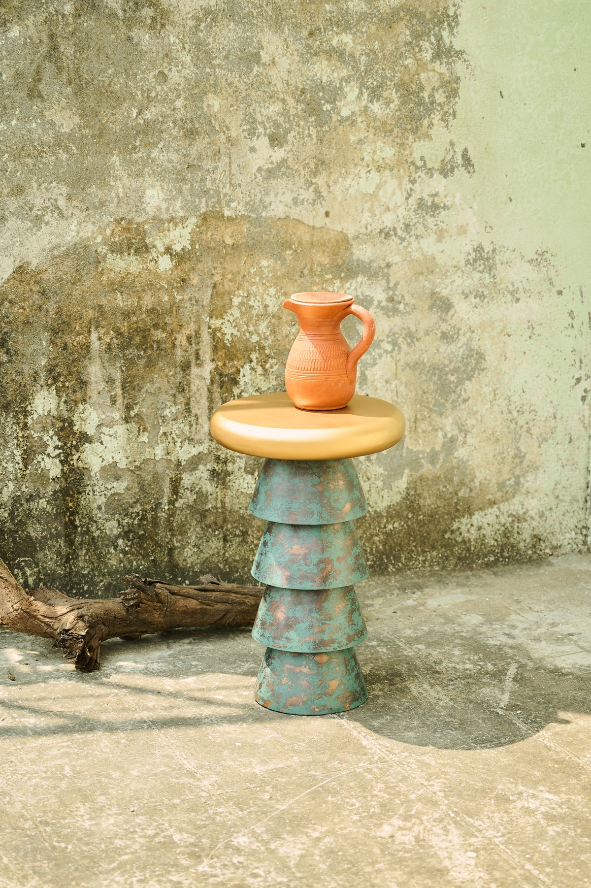 Bucket Copper Patina Mild Steel Drink Table