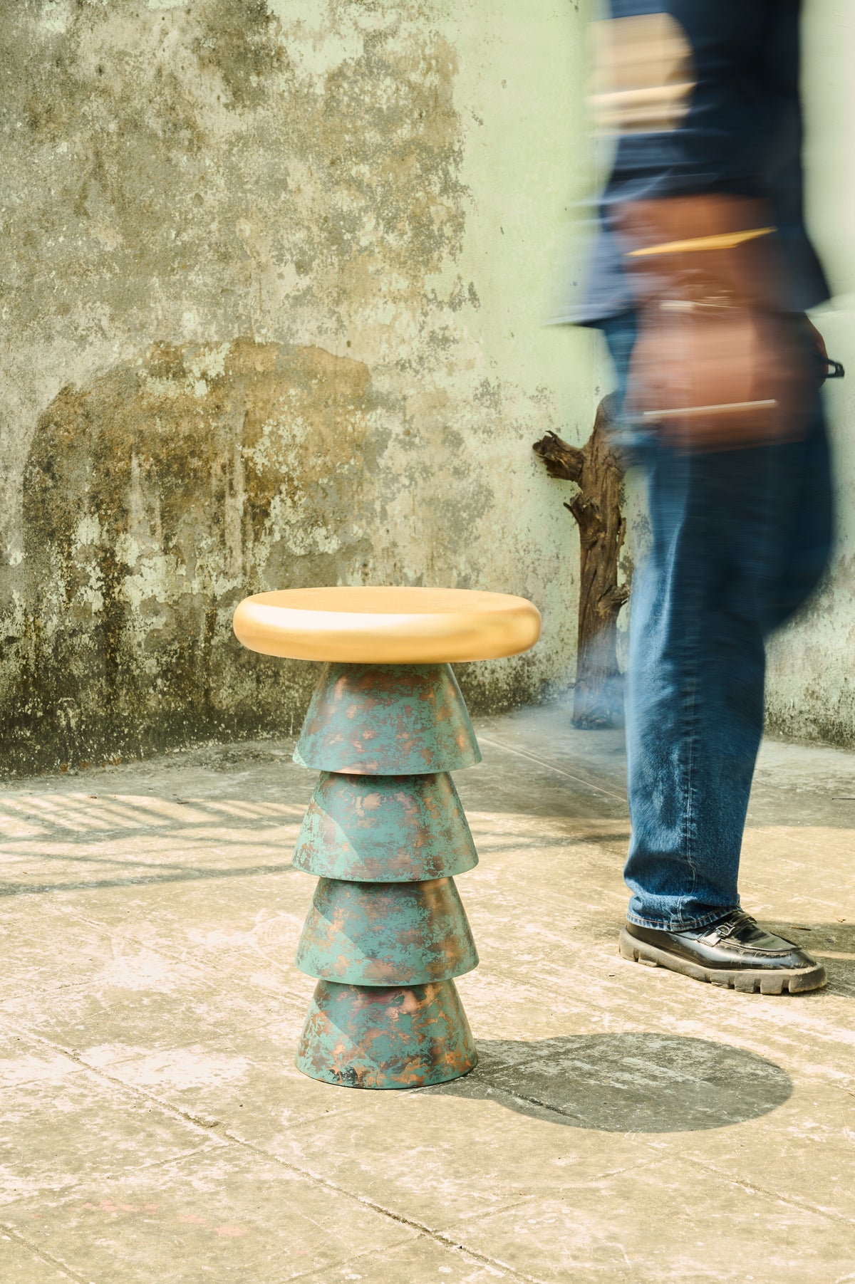 Bucket Copper Patina Mild Steel Drink Table