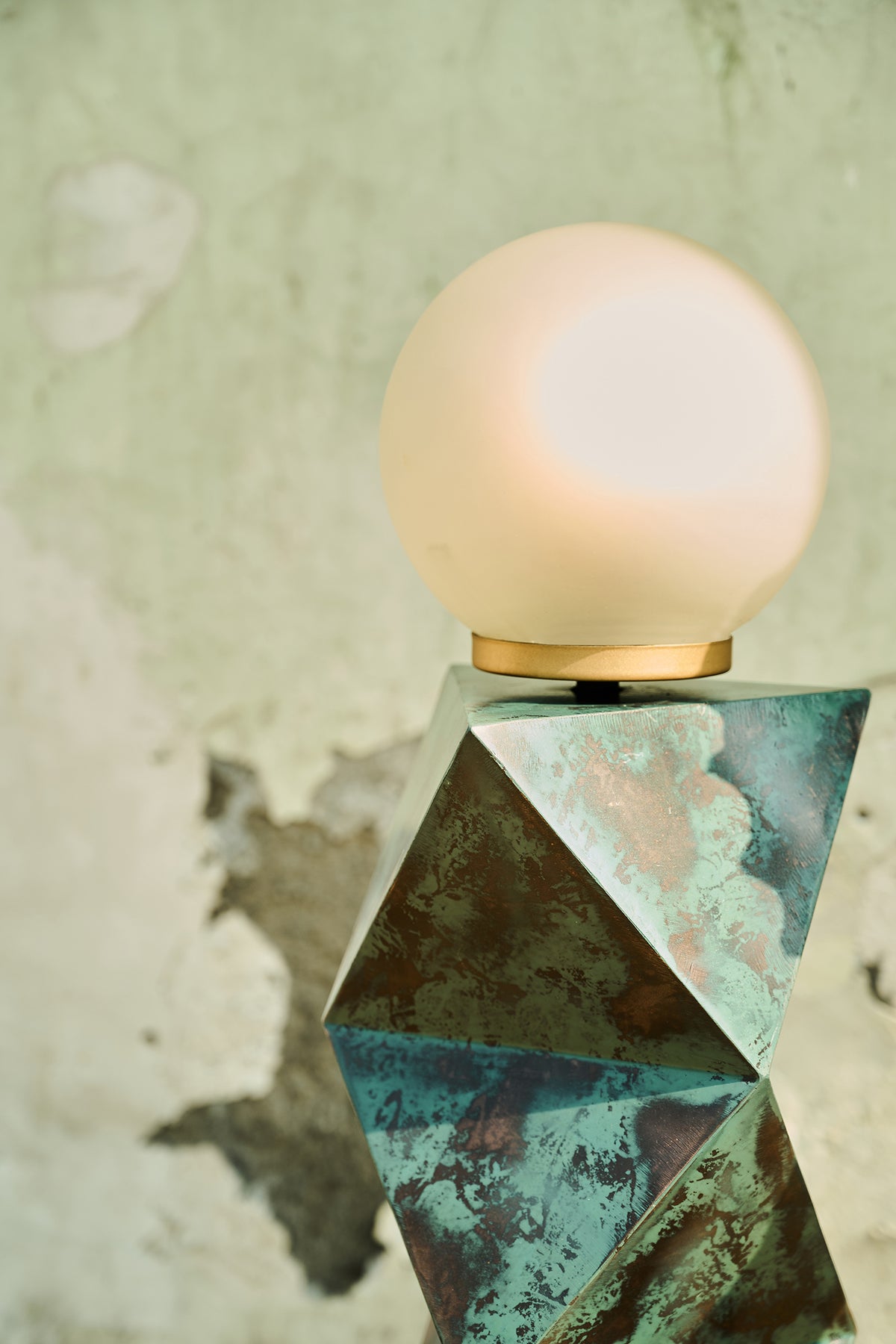 Facet Copper Patina Mild Steel Table Lamp