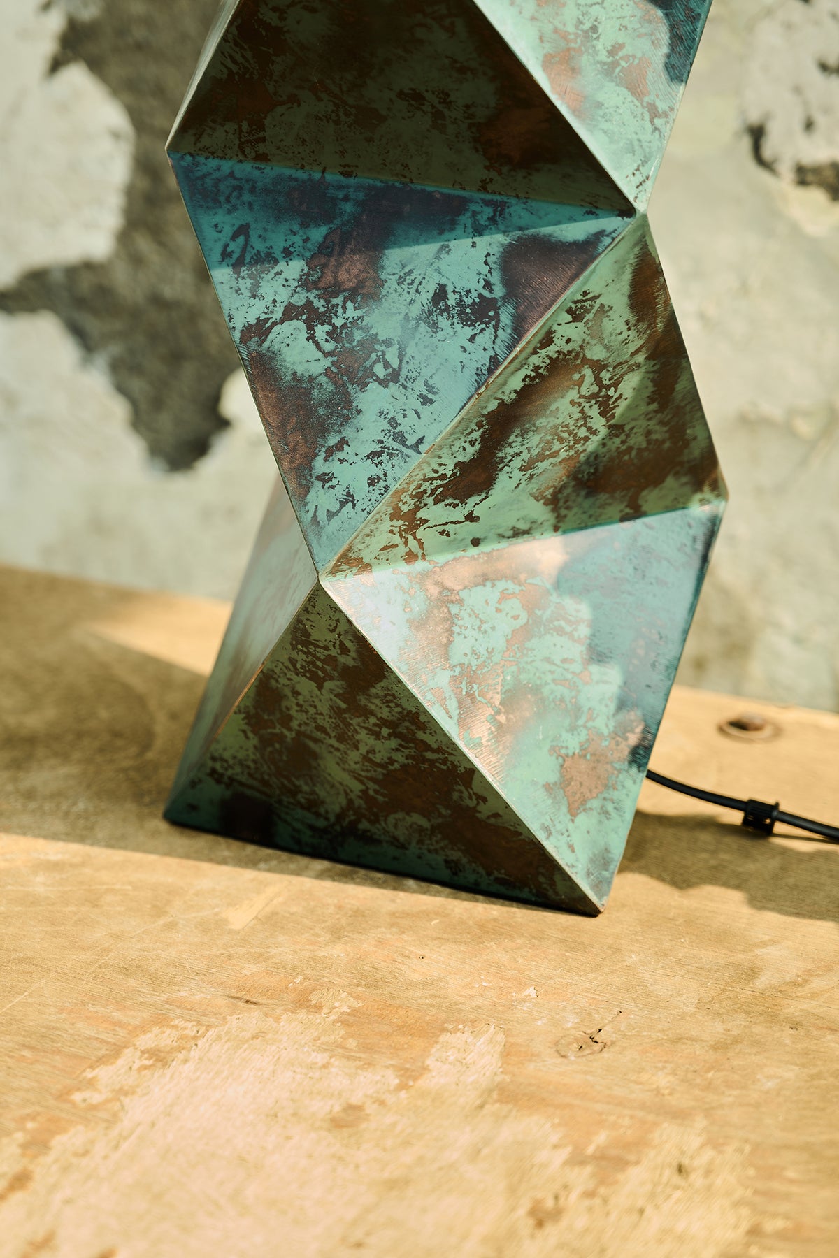 Facet Copper Patina Mild Steel Table Lamp