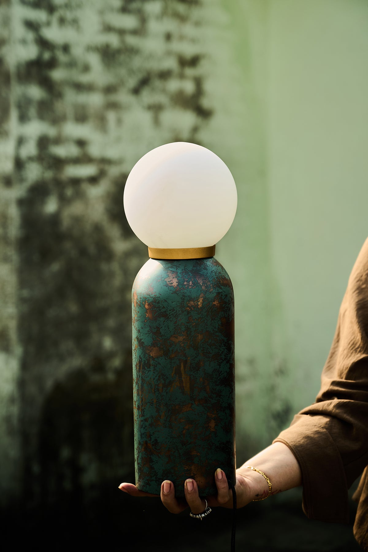 Moon Copper Patina Mild Steel Table Lamp