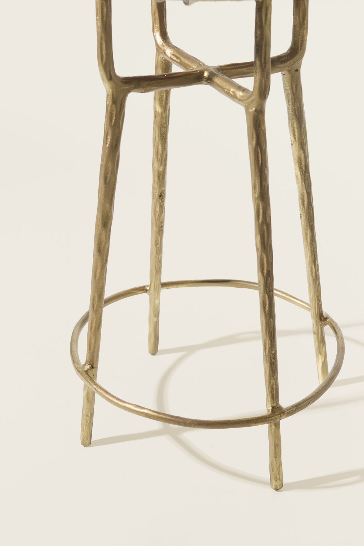 Martini Cast Aluminium Brass Hammered Finish Bar Stool