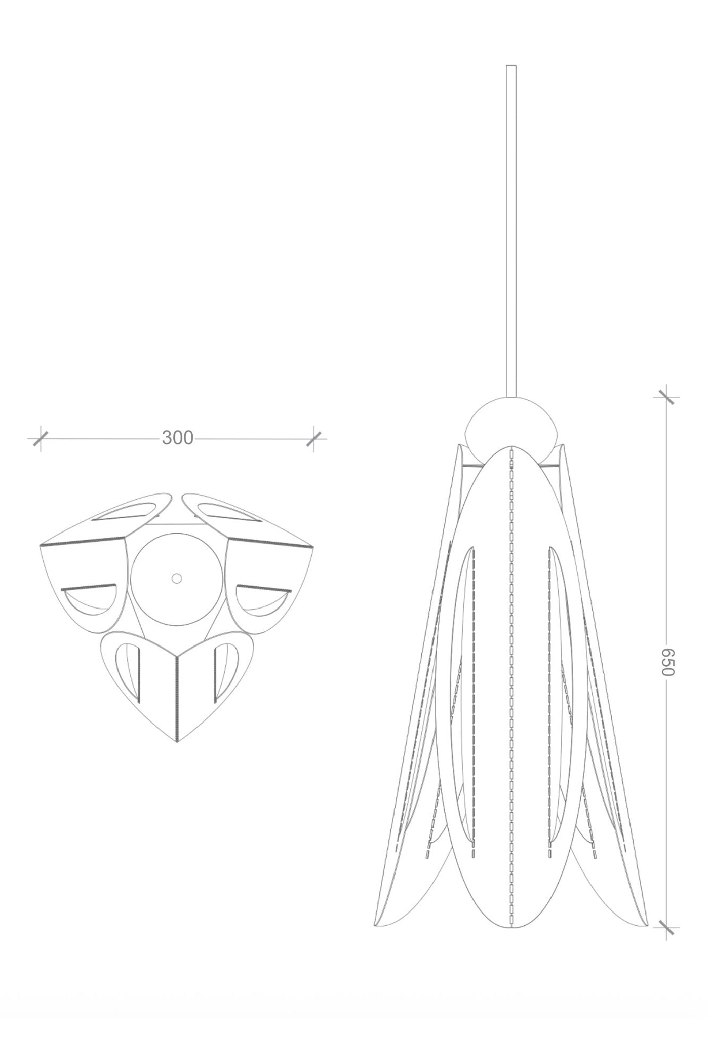 Beetle pendant light