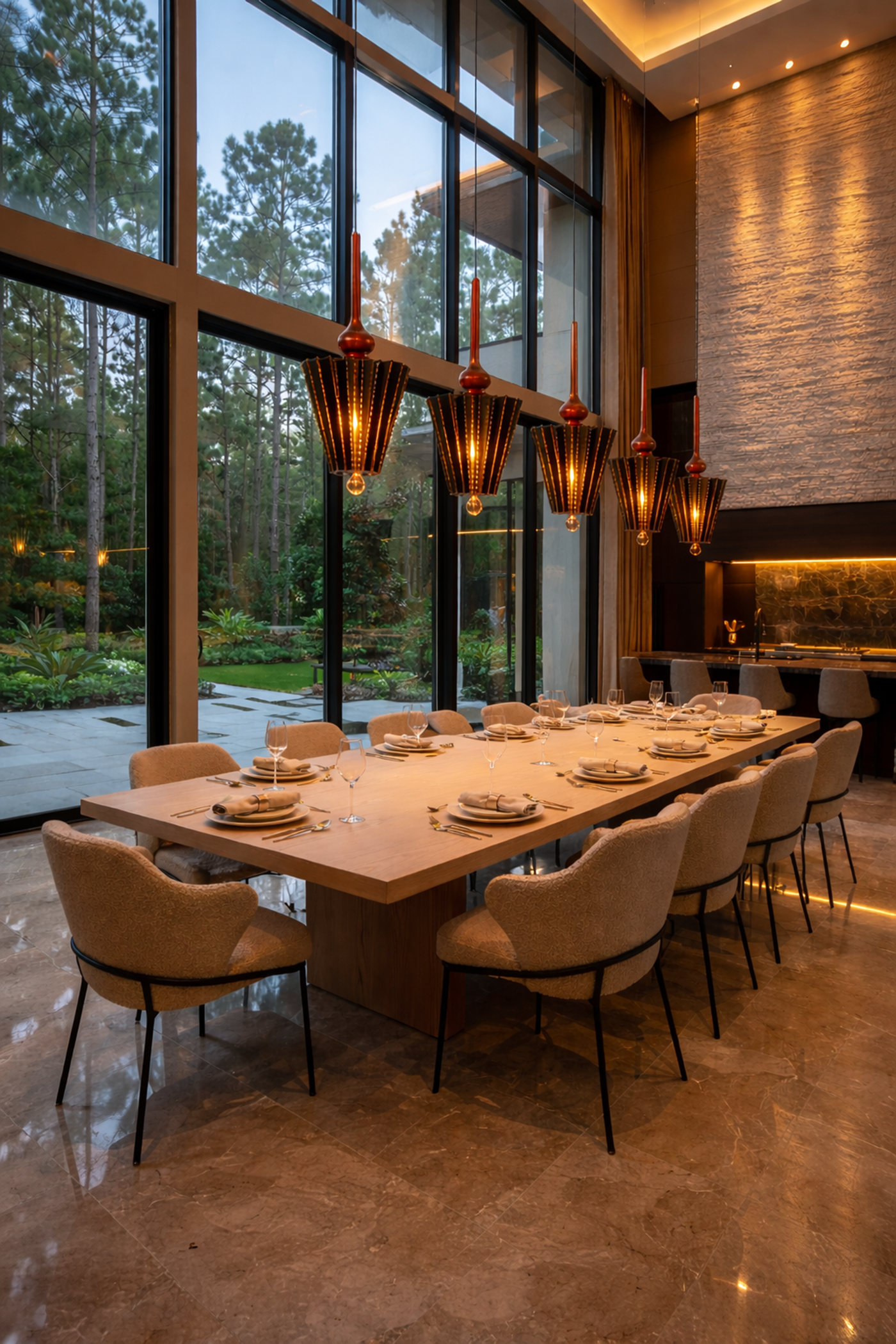 Upside down pendant light