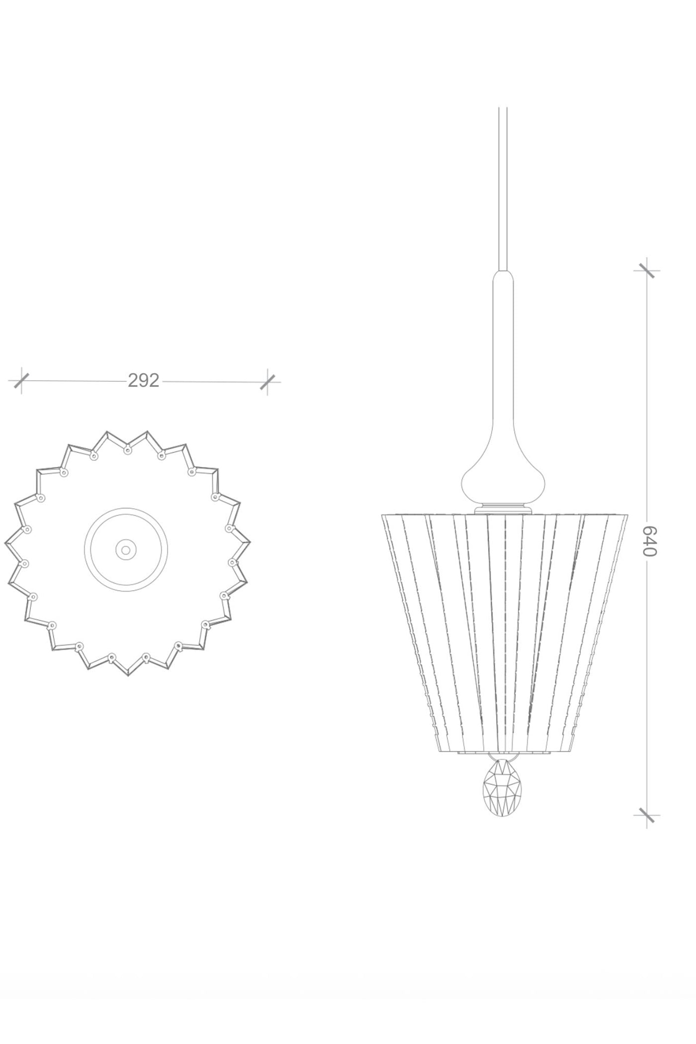 Upside down pendant light