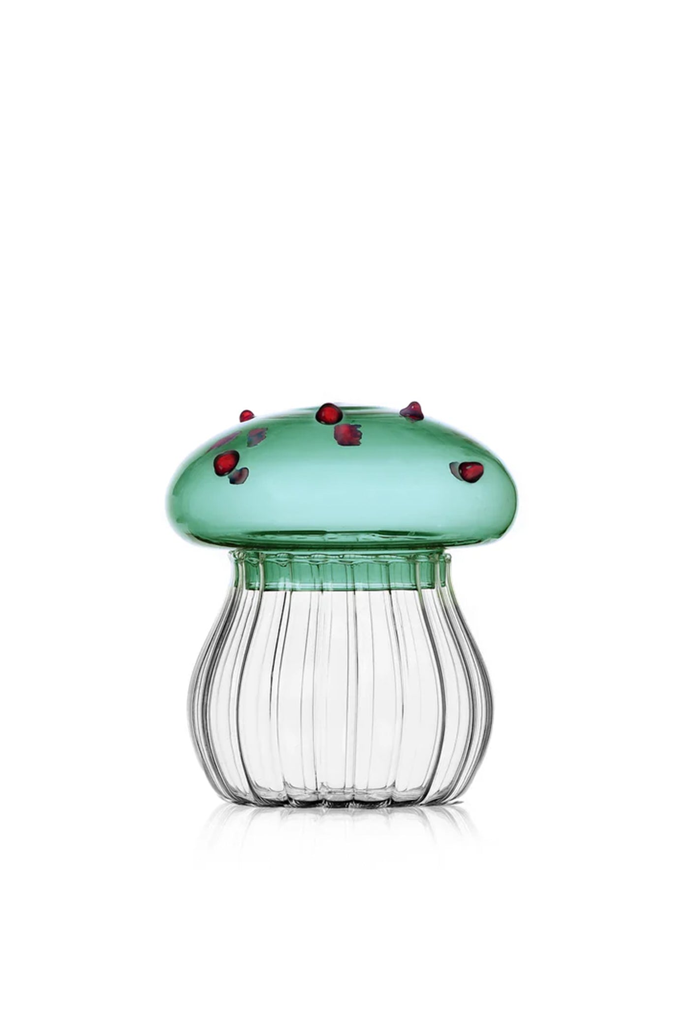 Alice Sugar Bowl Greenmushroom-Red Dots