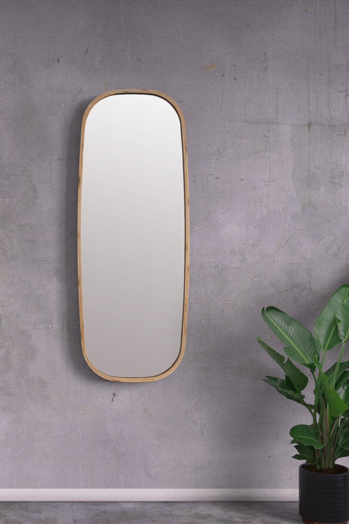Mianzi Mira Squircle (Large) Bamboo Natural Wall Mirrors