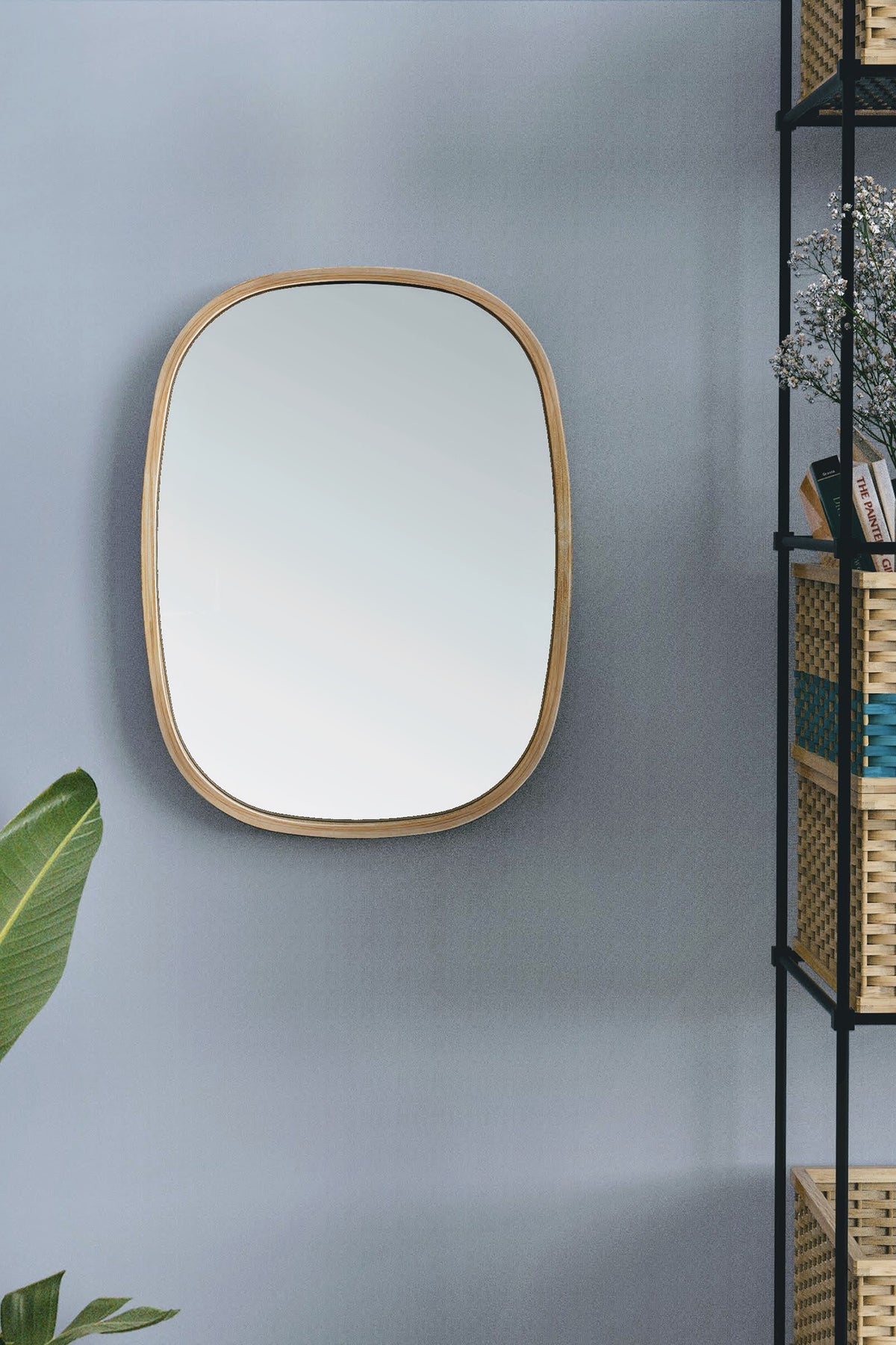 Mianzi Mira Squircle (Small) Bamboo Natural Wall Mirrors