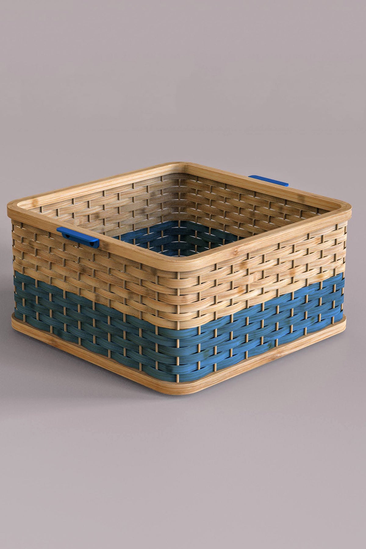 Mianzi Squircle Bamboo Blue Basket