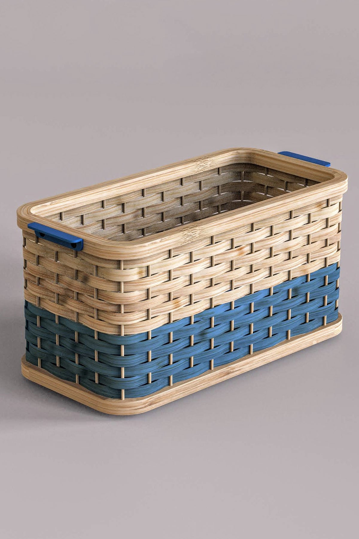 Mianzi Stadium Bamboo Blue Basket