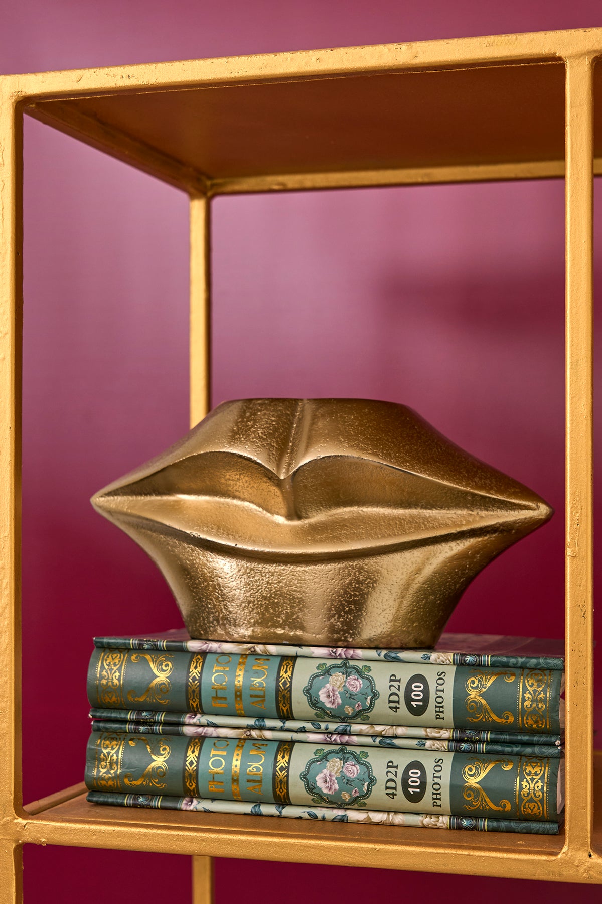 Golden Whisper Lips Ceramic Gold Vase