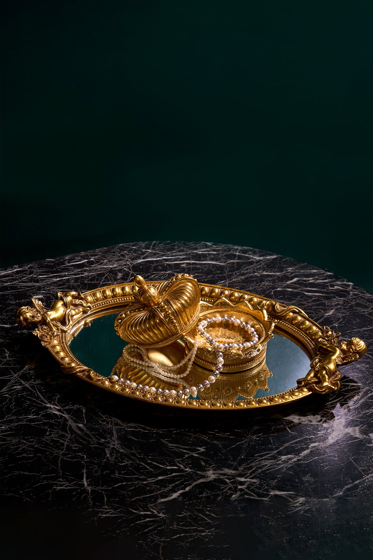 Imperial Crown Decorative Resin Gold Box