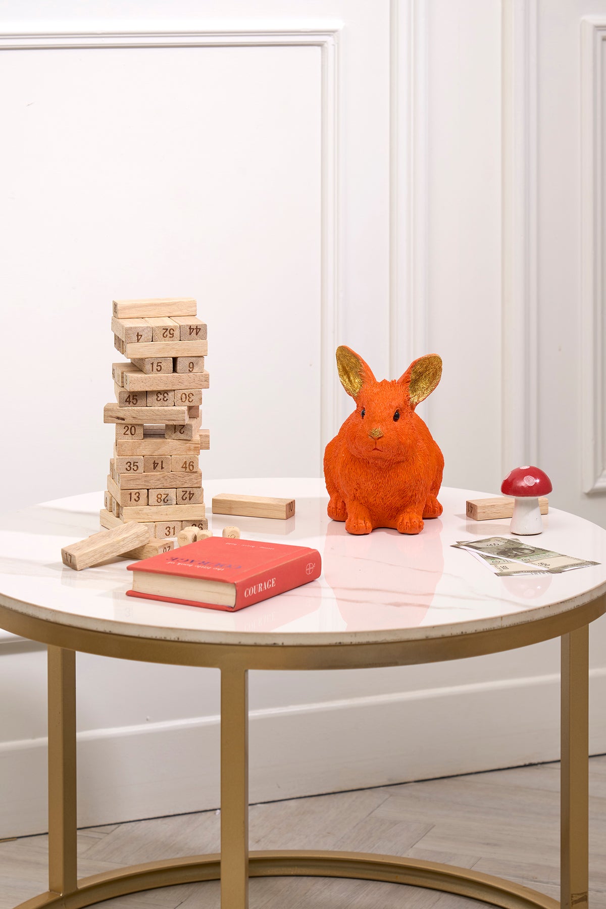 Happy Fortune Resin Orange Piggy Bank
