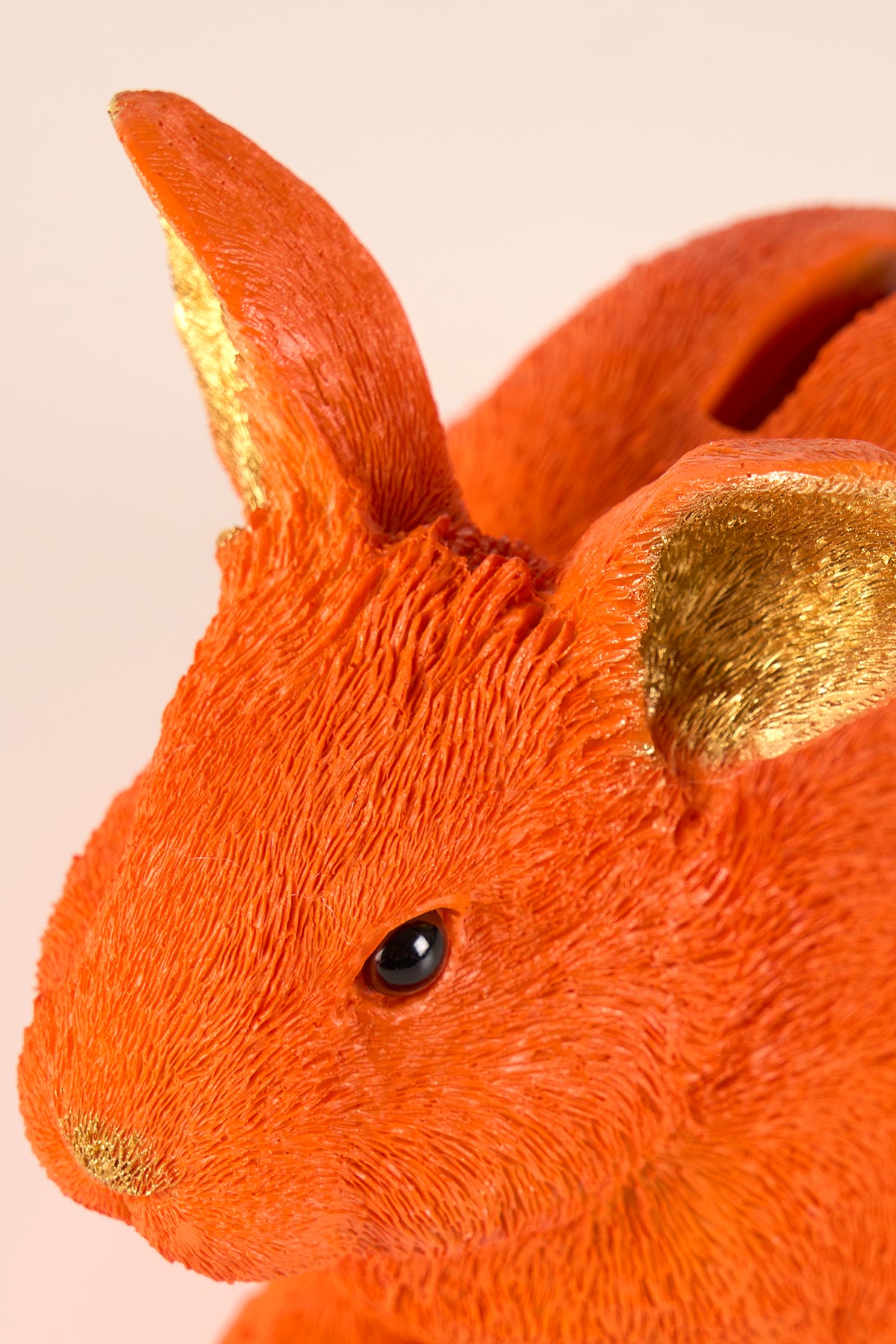 Happy Fortune Resin Orange Piggy Bank