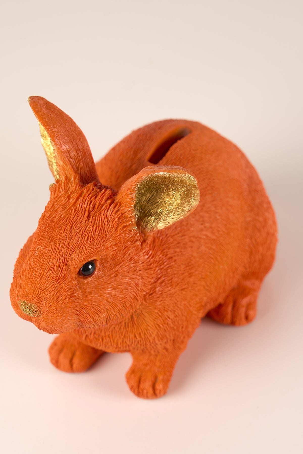 Happy Fortune Resin Orange Piggy Bank
