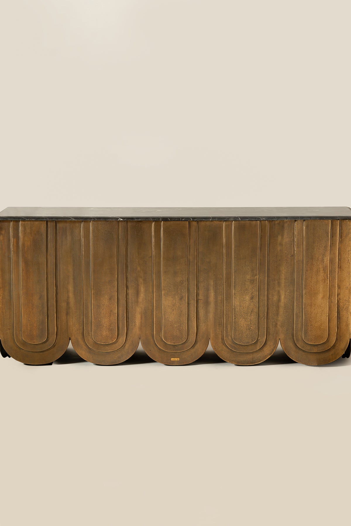 Veil CAST ALUMINIUM Gold Console table
