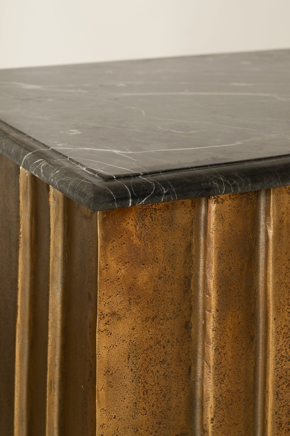 Veil CAST ALUMINIUM Gold Console table