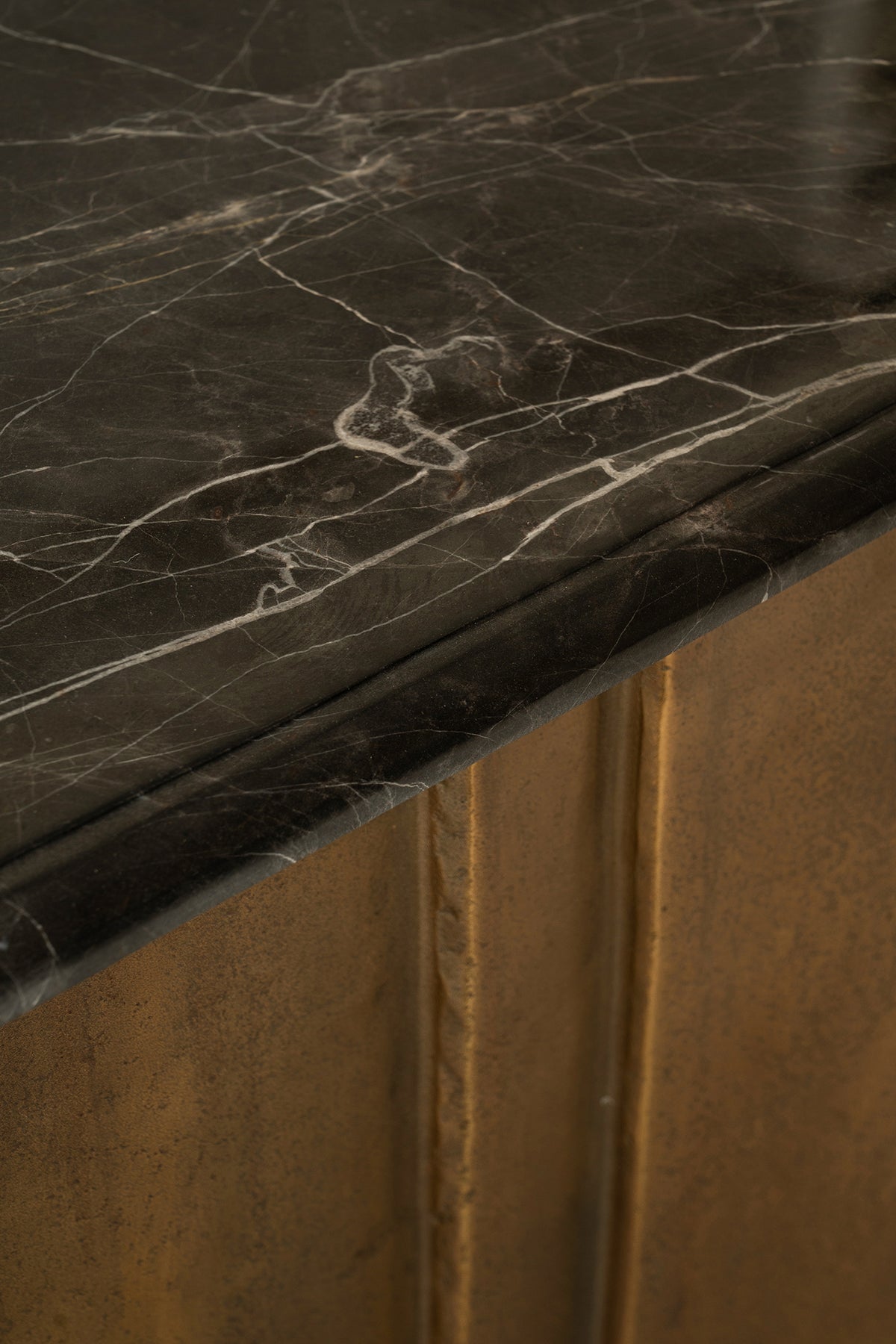 Veil CAST ALUMINIUM Gold Console table