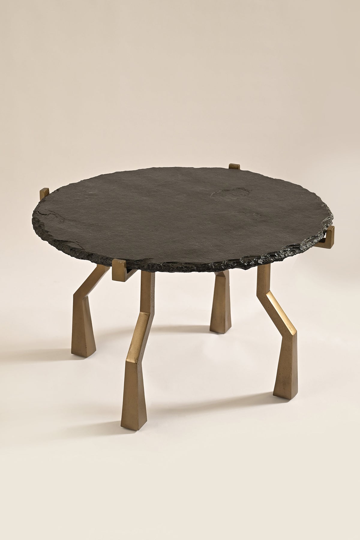 Crawler Coffee Metal & Stone Antique Brass Table