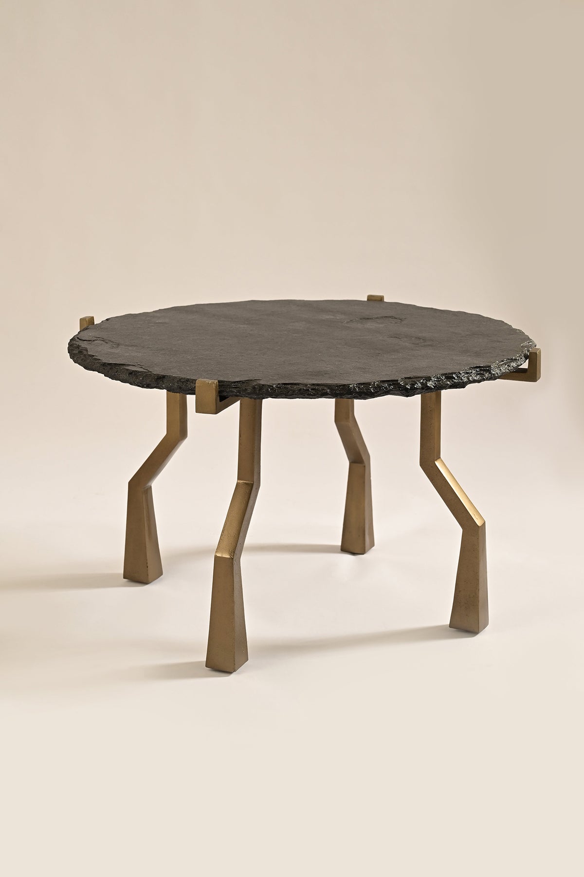 Crawler Coffee Metal & Stone Antique Brass Table