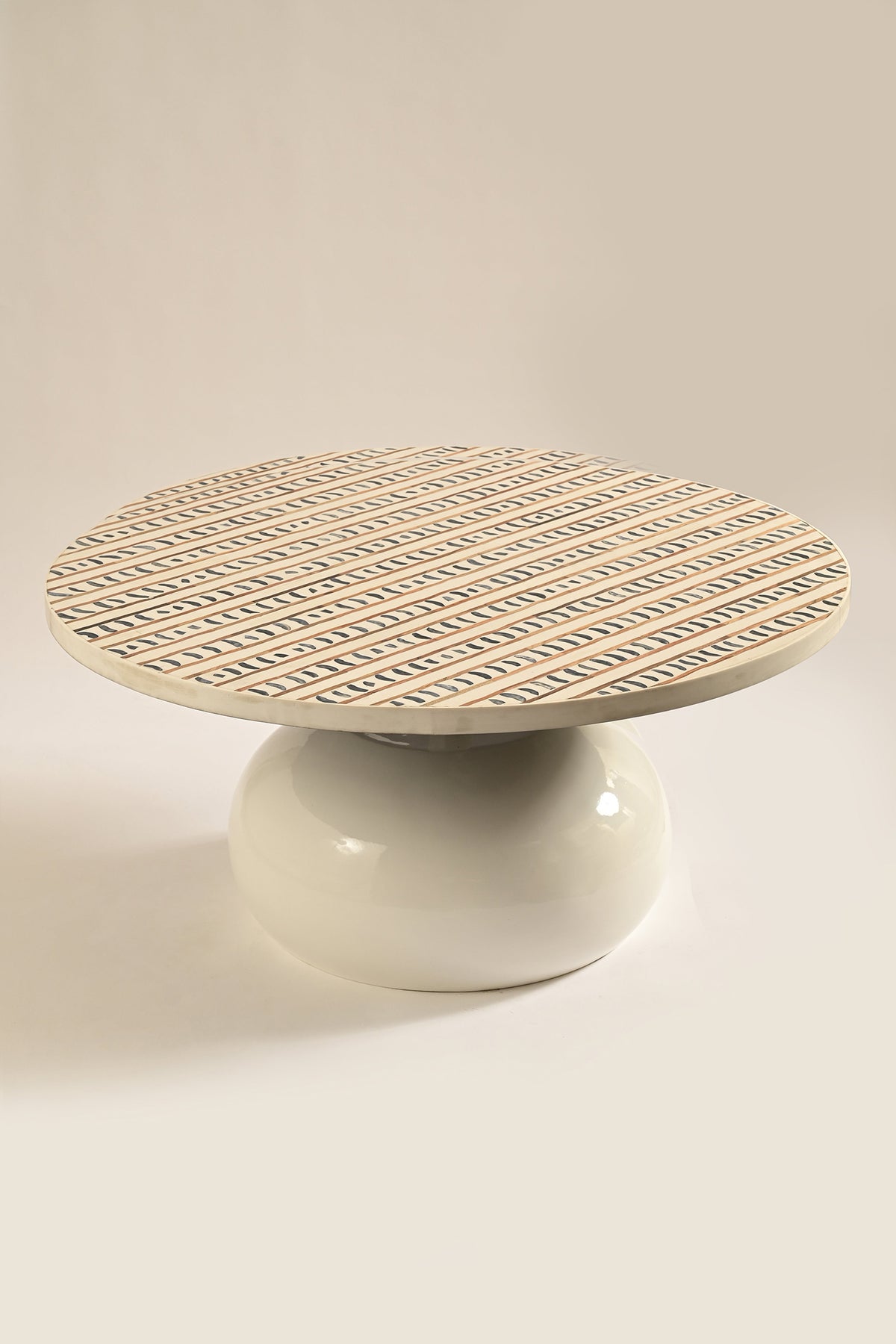 Sambhal Coffee Top: Bone Inlay Ivory Table