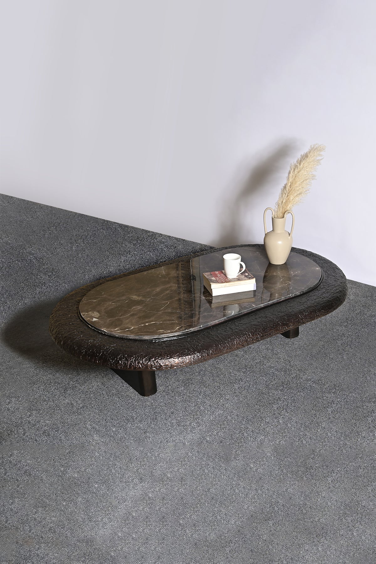 Agni Coffee Cast Aluminium Frame Balck Table