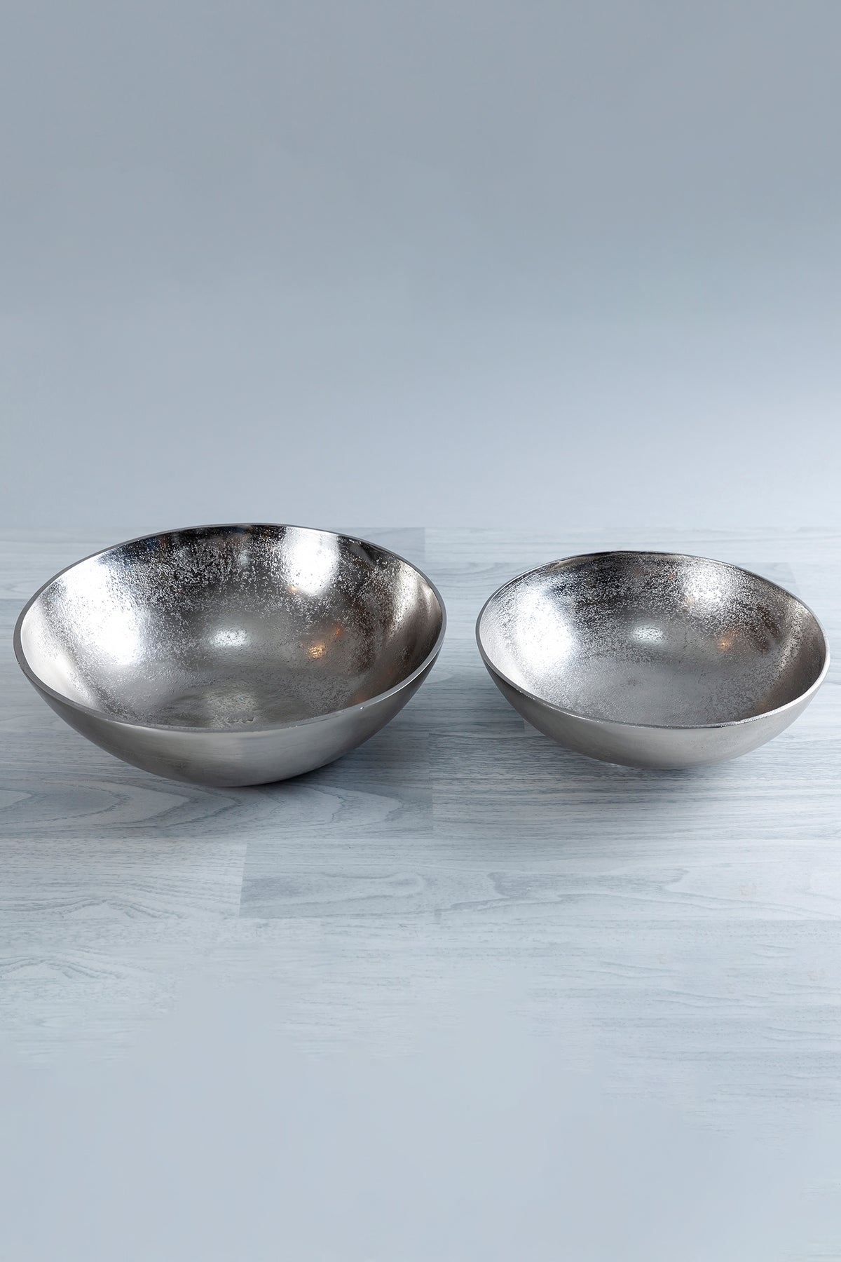 Dinoi CAST ALUMINIUM Silver Bowl S/2