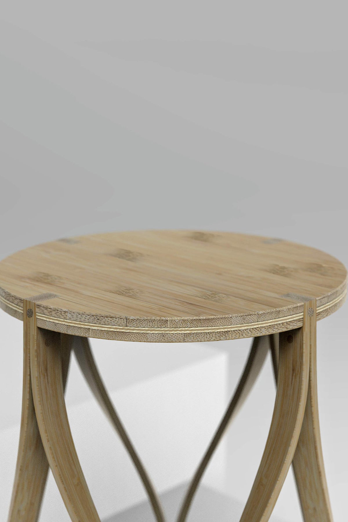 Mianzi Lotus Bamboo Blue Stool (Large)
