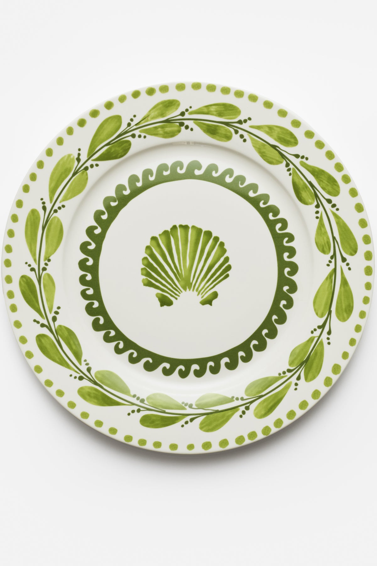Whispering Oceans Dinner Porcelain Green Plate () Set Of 6