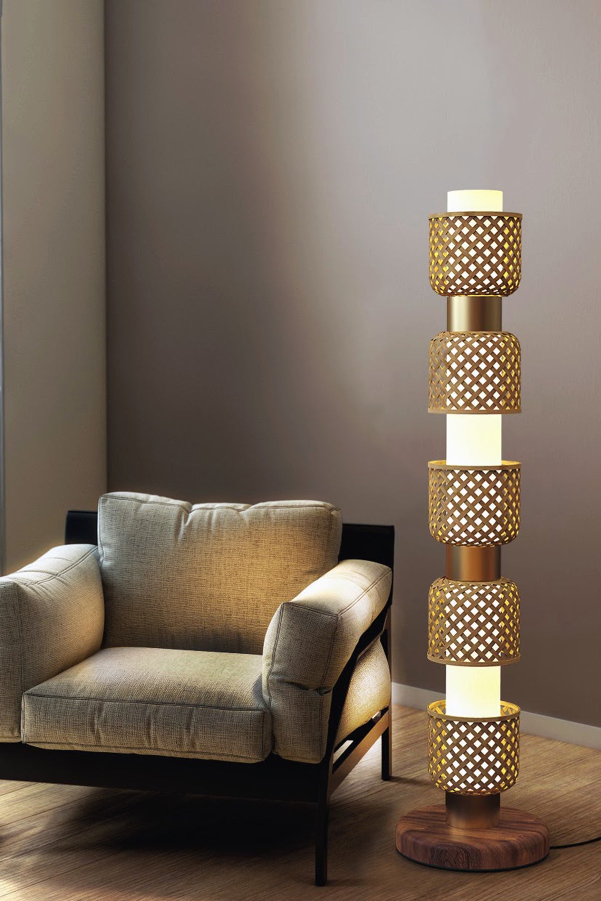 Mianzi Metamorphosis Floor Bamboo Natural Lamp DDDDD