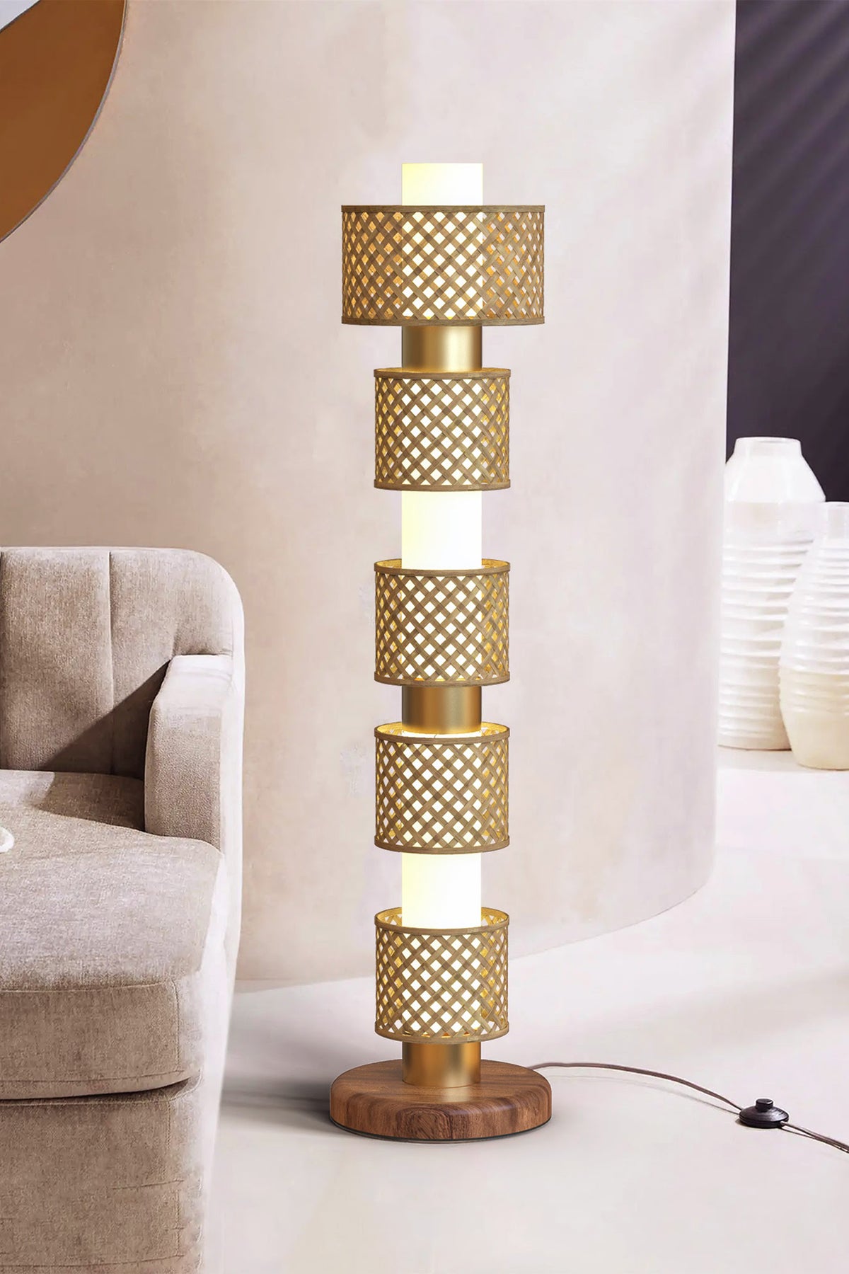 Mianzi Metamorphosis Floor Bamboo Natural Lamp FHHHH
