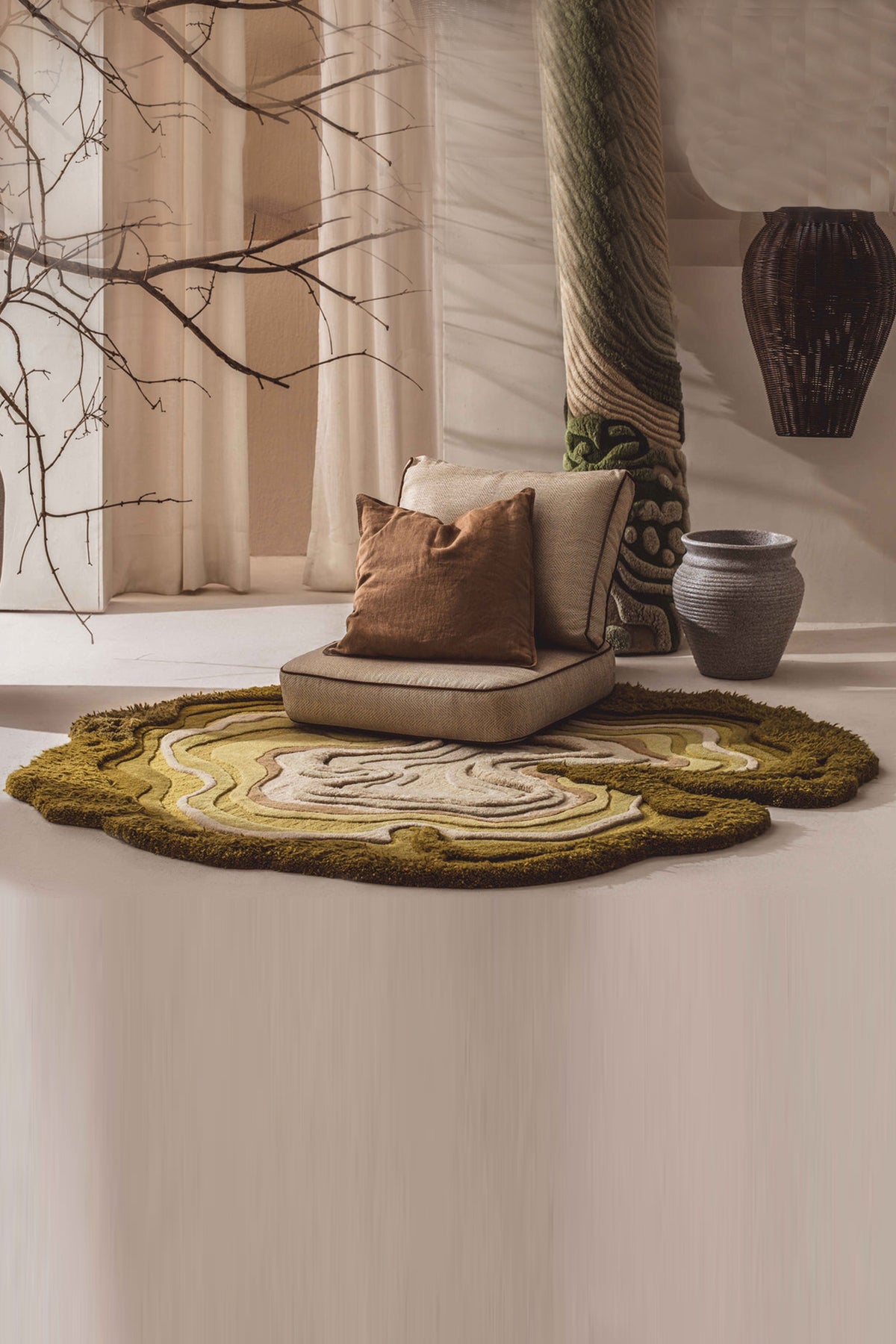 Golden tides 100% New Zealand wool Mustard Rug