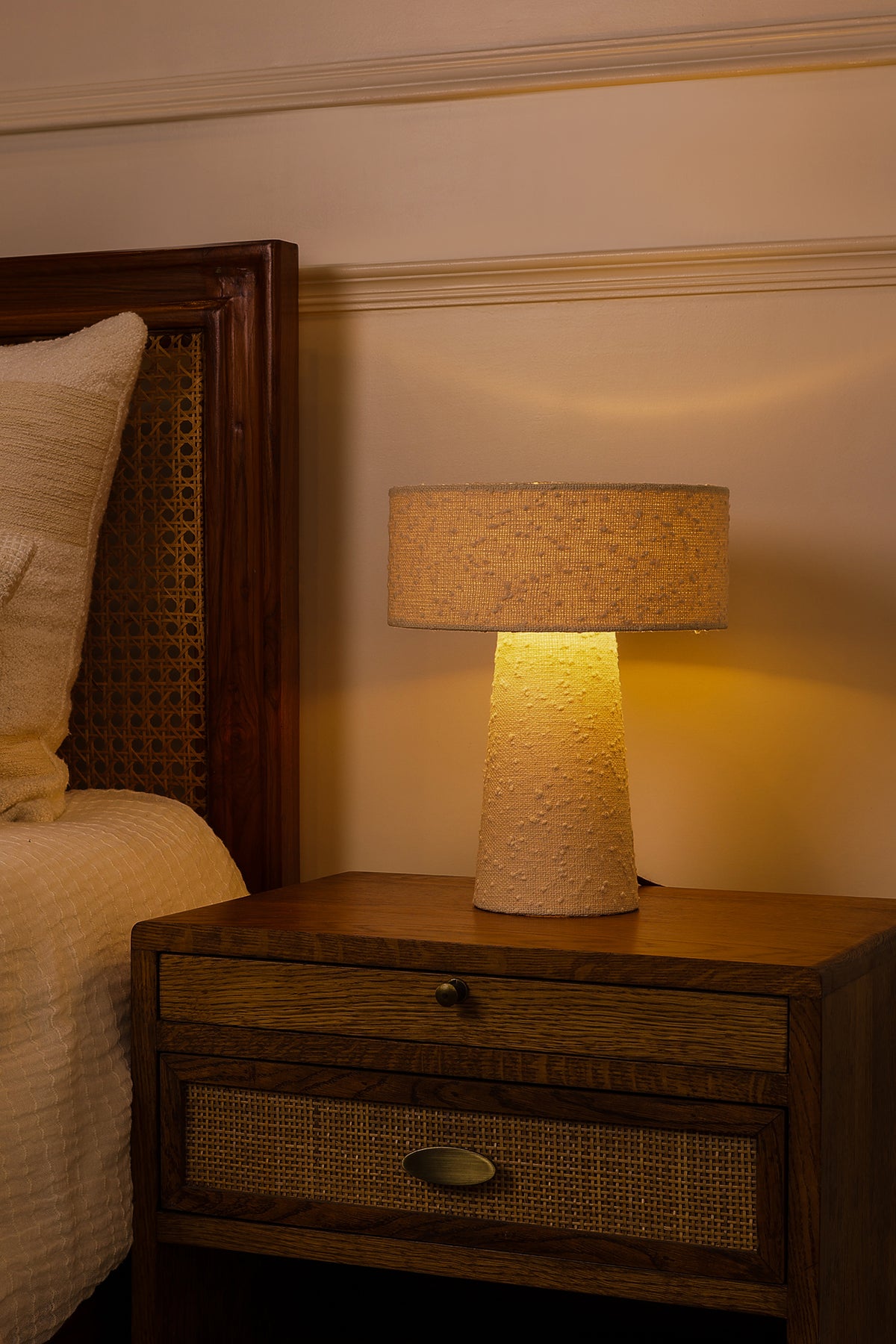 Opal Fabric Natural Lamp