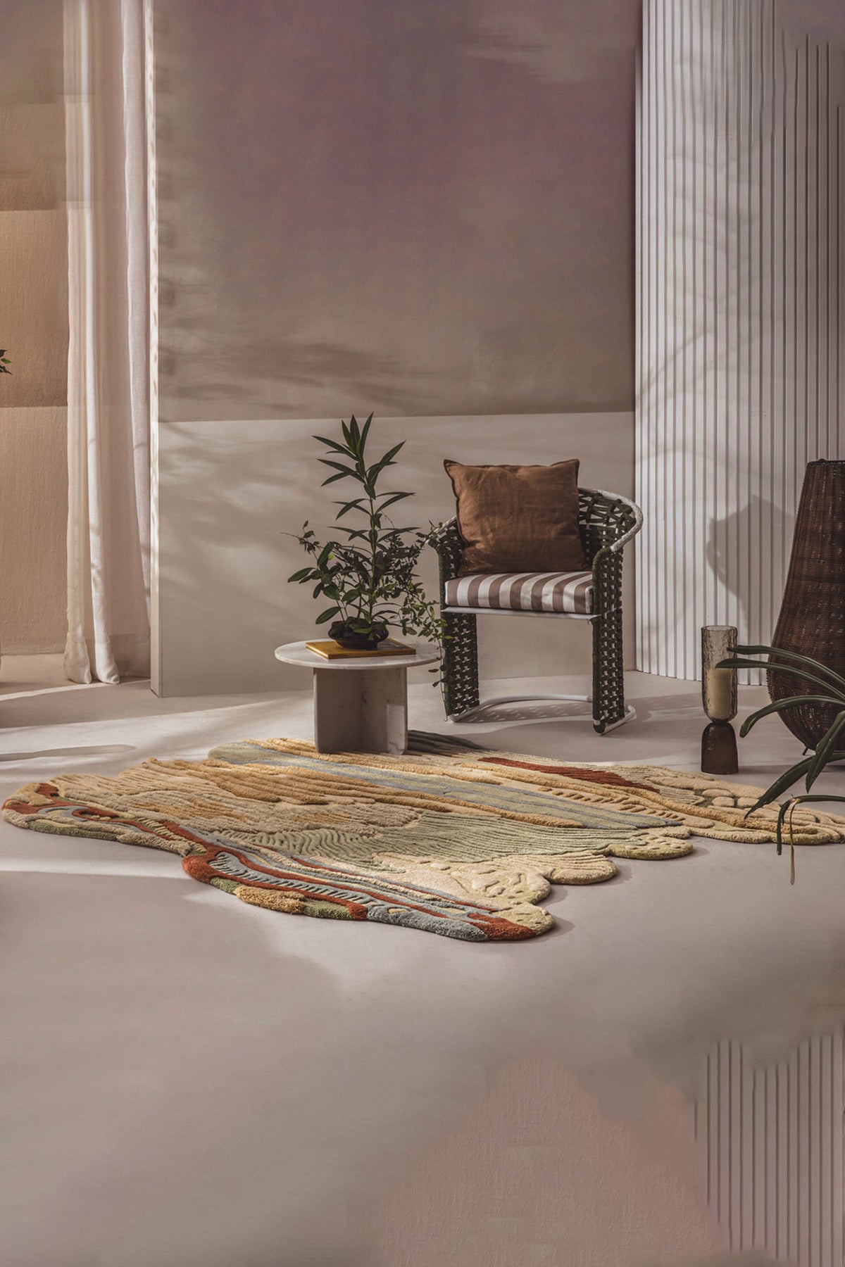 Alpine Slices 100% New Zealand Wool Natural Rug