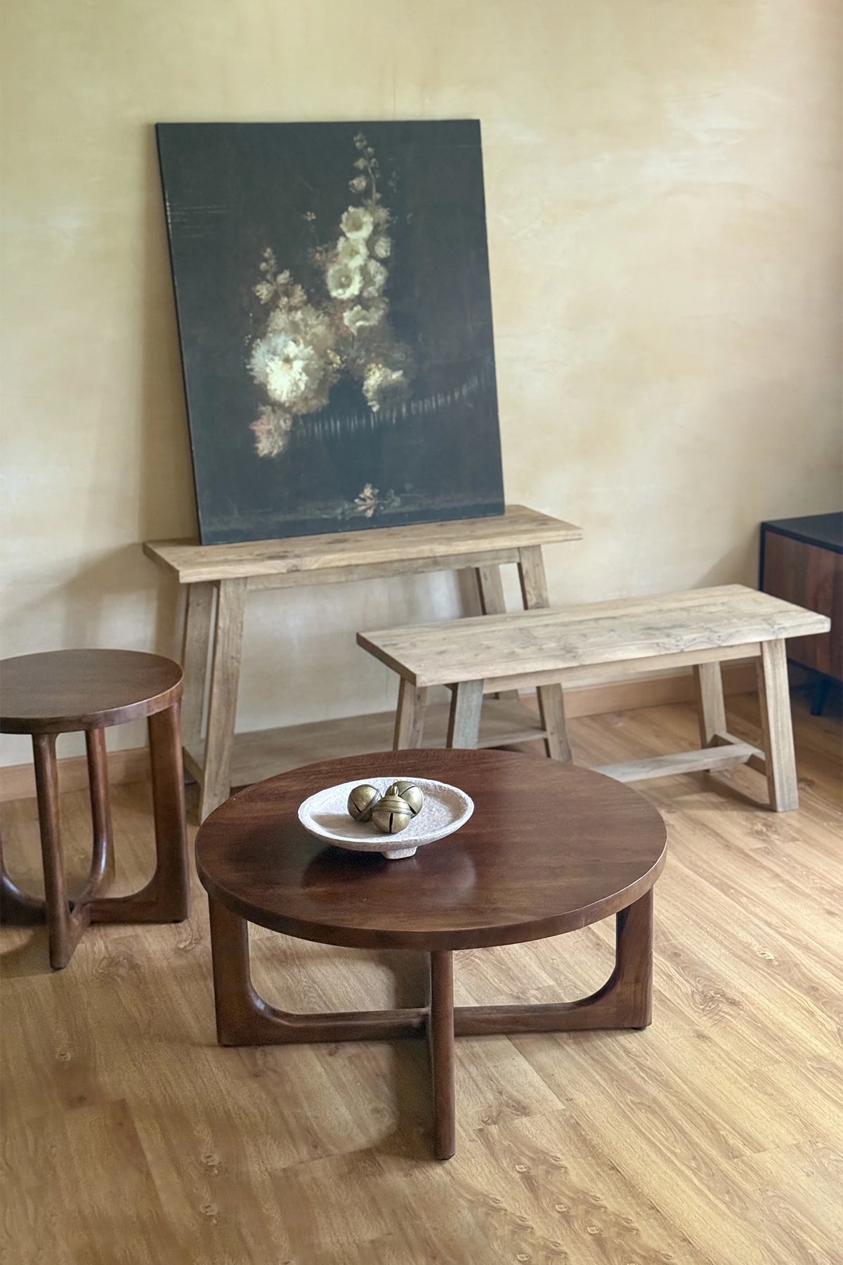 Jacques Mango Wood Teak Finish Coffee Table