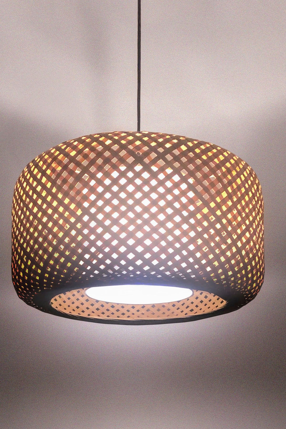 Mianzi Opium Pendant Bamboo Blue Lamp