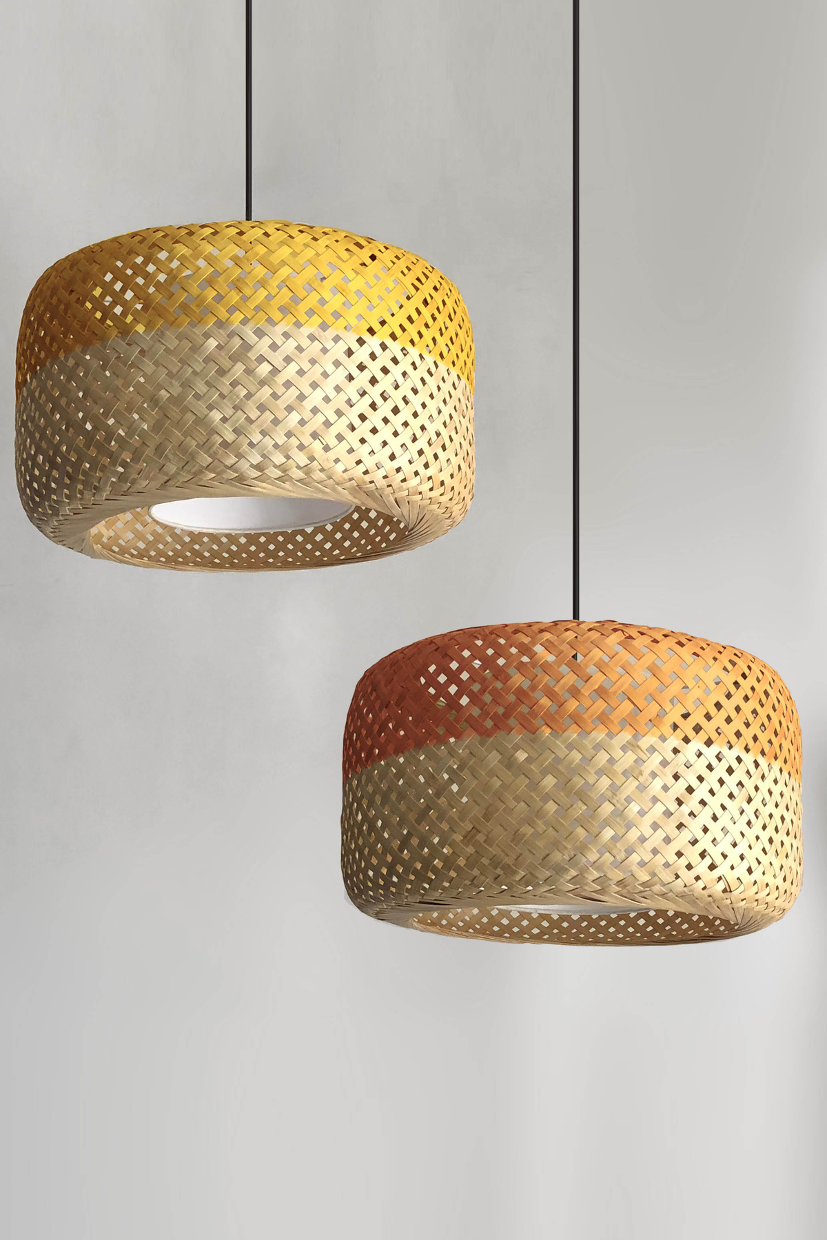 Mianzi Opium Pendant Bamboo Blue Lamp