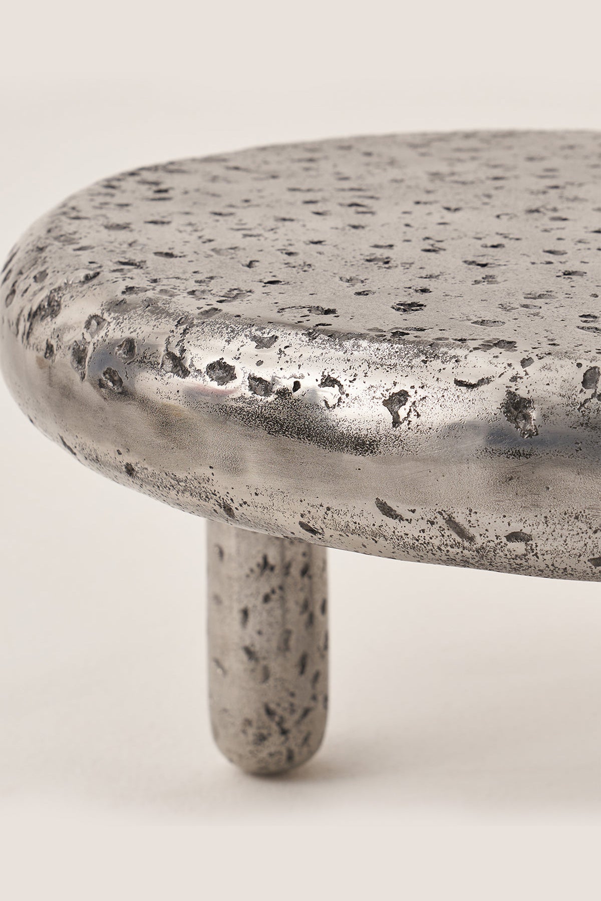 The Crater Aluminium Antique Silver Centre Table Set of 2