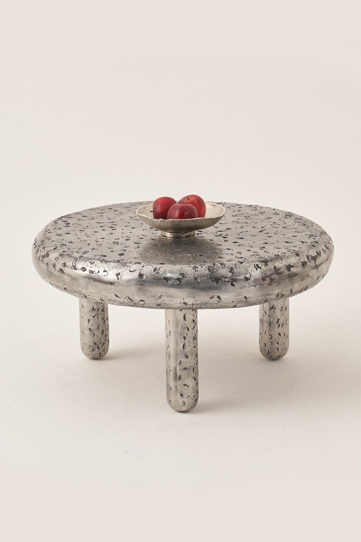The Crater Aluminium Antique Silver Centre Table Set of 2