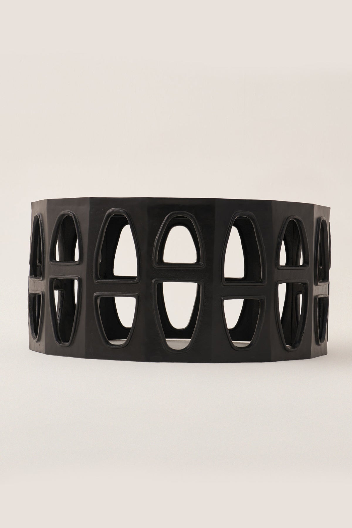 The Colosseum Coffee Tinted Glass Matte Black Table
